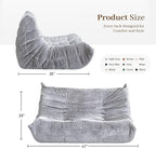 Bean Bag Chair, 2 Seater Lazy Bean Bag Sofa Memory Foam Couch, Giant Bean Bag - Image 3