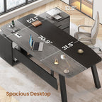 SEDETA 71" Executive Desk with File Cabinet, Large Office Desk with Drawers and - Image 3