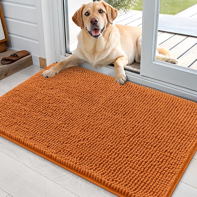 OLANLY Dog Door Mat for Muddy Paws 35x24, Super Absorbent Chenille Mud Mat | by OLANLY