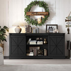Farmhouse TV Stand for 65/60/55 Inch Tvs, Rustic Entertainment Center - Image 6
