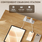 BORNOON 30.5" Nightstand with Charging Station, 3-Drawer Fluted Bedroom Chest - Image 5