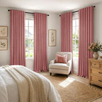 MIULEE 100% Blackout Linen Curtains 42 x 63 Inch Dusty Rose Pink 2 Panels | - Image 8