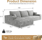 108" Sectional Couches for Living Room Cloud Couch Sofa - Image 2