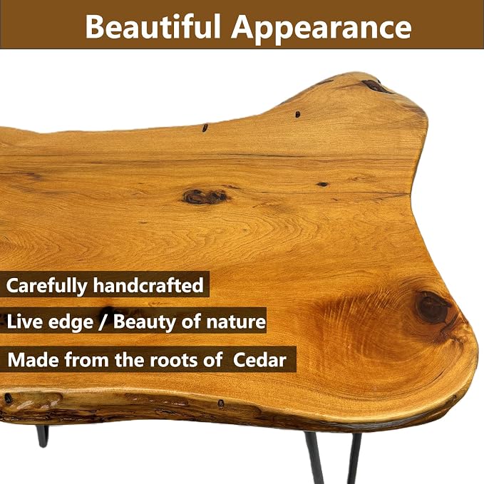 Live Edge Side Table, Solid Wood End Table - Image 5