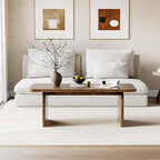 LITTLE TREE Farmhouse Coffee Table, 47 Inches Wooden Center Tables - Image 6