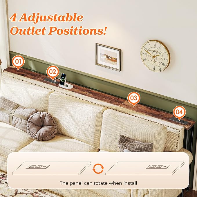 SUPERJARE 86.6 Inch Sofa Table - Image 6