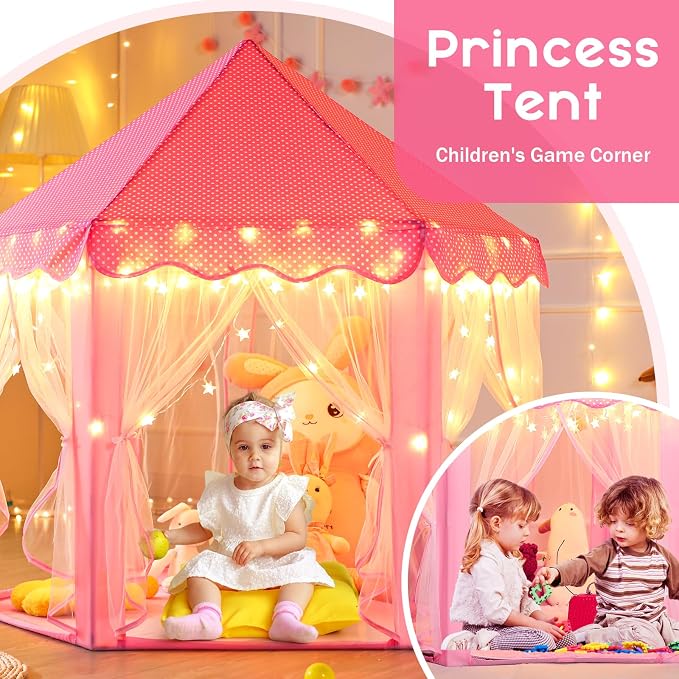 Monobeach Princess Tent Girls Large Playhouse Kids Castle Play Tent - Image 5