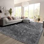 SERISSA 8x10 Fluffy Grey Faux Fur Area Rug by SERISSAHomeDecorCollection