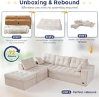 MAXYOYO 132" L Shaped Modular Sectional Sofa - Image 9