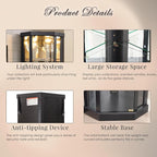 Corner Curio Cabinet, Light Bulb Inclued, Wine Bar China Cabinet - Image 5