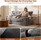 MONVANE 55.5" Convertible Loveseat Sofa, 2-in-1 Boneless Sleeper Sofa Bed Futon - Image 5