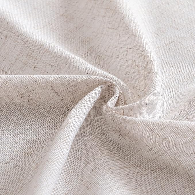 MIULEE Natural White Linen Curtains 52x90 Inch Long 2 Panels - Image 8