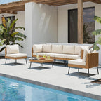 Aoxun Patio Furniture Set, 7 Piece Outdoor Sectional Sofas - Image 5