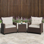 Shintenchi 3 Pieces Patio Furniture Set, PE Rattan Wicker 3 Pcs Patio Set - Image 8