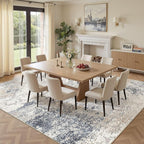 DMOYEST Square Area Rug Living Room Rugs 12x12 Washable Beige Blue Carpet | - Image 3