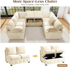 Ihanherry Large U-Shaped Sectional Sofa Bed, 8-Seater Convertible Sleeper - Image 5