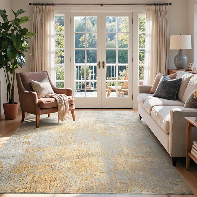 5x7 Ft Area Rugs for Living Room, Soft Non-Slip Washable Rugs Modern Abstract - Image 2