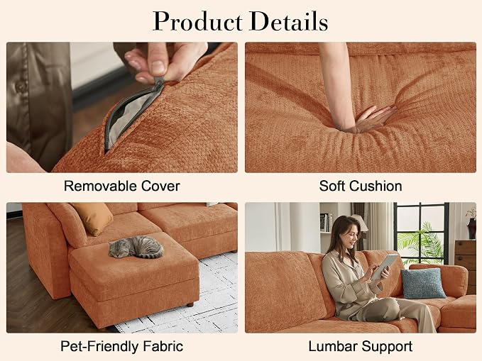 116'' Oversized Modular Sectional Sofa - Image 7