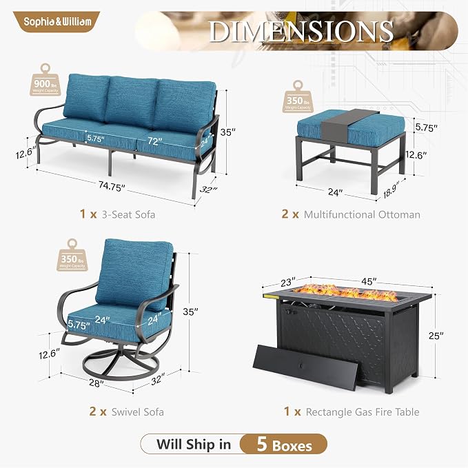 Sophia & William Patio Furniture Sets - Image 8