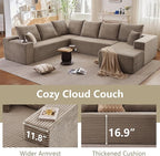 Cloud Sectional Couch with L-Shape Chaise, Modern Modular Comfy Sofa with Deep - Image 8