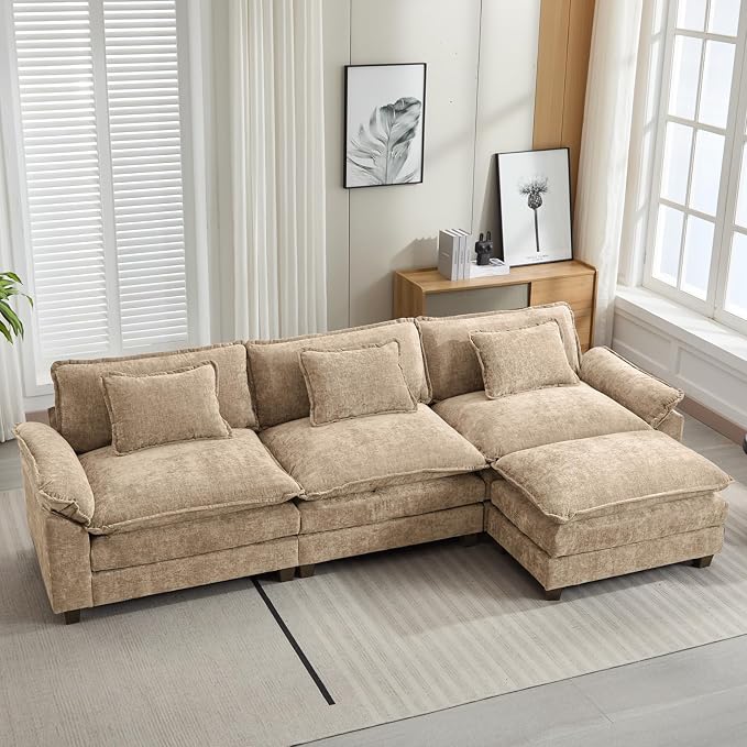 Oprisen 120" Modular Sectional Sofa, Comfy Cloud Couch Sectional Sofa by Oprisen