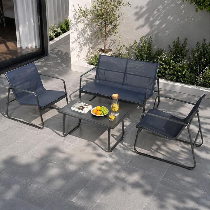 Kozyard Sofia 4-Piece Patio Conversation Set, Outdoor Furniture Set by Kozyard