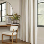Cream Beige Linen Pinch Pleat Black Out Curtains 84 Inch Length 2 Panels | 2 - Image 9