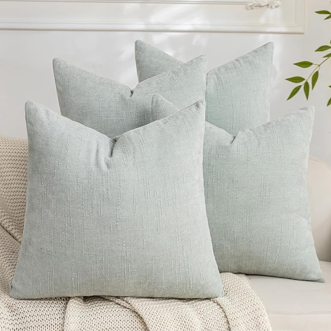 Set of 4 Soft Textured Decorative Throw Pillow Covers 18x18 Inch Cozy Farmhouse by Cozoomy