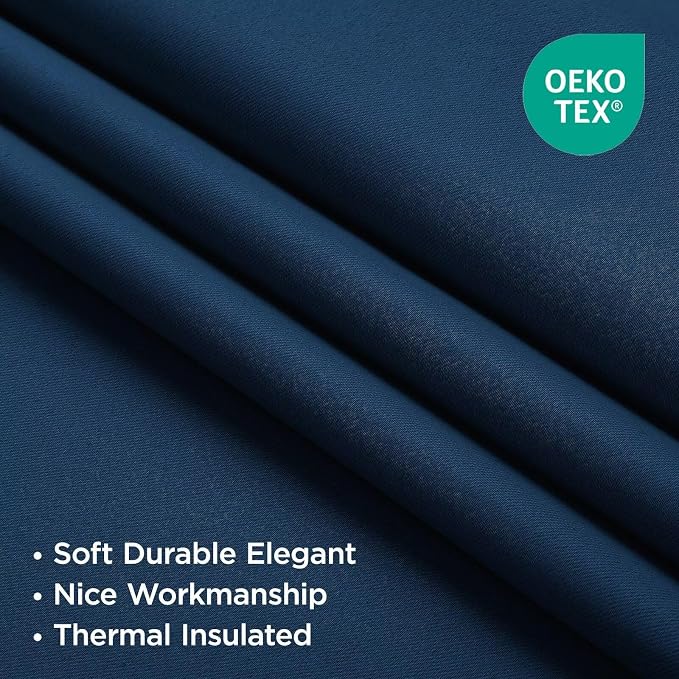 Joydeco Blackout Curtains 108 Inches Long, Thermal Insulated Black Out Curtains - Image 3