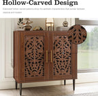 ARTPOWER Accent Cabinet with 2 Doors, Vintage Hollow Carving Buffet Cabinet - Image 4