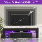 JUMMICO TV Stand, Modern Lighting TV Cabinet Entertainment Center Media and - Image 3