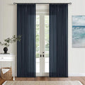 Pinch Pleated Navy Linen Curtains 84 Inches Long 2 Panels Set | Pinch Pleat by Twodrapes