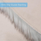 duduta White Black Faux Sheepskin Fur Rug 3x5 ft, Fluffy Carpet Rug | Shag - Image 4