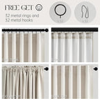 Cream Birch Blackout Curtains 72 Inches Extra Wide - Image 4