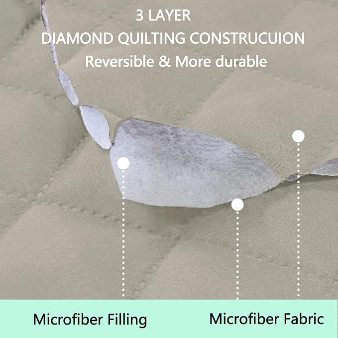 Reversible 45" Small Loveseat Sofa Covers, Friendly Furniture Protector - Image 3
