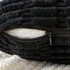 MIULEE Euro Sham Corduroy Decorative Throw Pillow Covers 24x24 Black | Pack of - Image 7