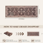 Washable Runner Rug, 2x6Ft Floral Runners - Image 2
