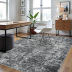 5x7 Area Rugs for Living Room Washable Bedroom Dining Room Black Grey | Modern - Image 3