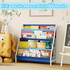 Aokitsink Kid Bookshelf for Kids Rooms, 4-Tier Blue Montessori Bookshelf - Image 5