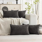 Set of 4 Soft Textured Decorative Throw Pillow Covers 12X20 Inch Cozy Farmhouse by Cozoomy