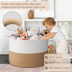 INDRESSME 115L Extra Large Jute Rope Basket, Blanket Basket Home Decor Baby - Image 3