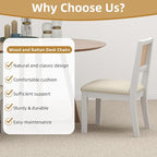 Westice Rattan Dining Chairs Set of 6, Farmhouse Natural Dining Room Chairs - Image 8