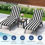 2 Pcs Outdoor Chaise Lounge Cushion 72" x 21" x 3", Folding Patio Lounge Chair - Image 4