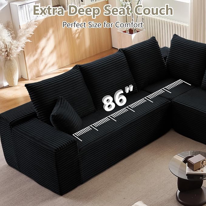 Sectional Cloud Couch for Living Room, Modular Floor Deep-Seat Sofa, Big Comfy - Image 5