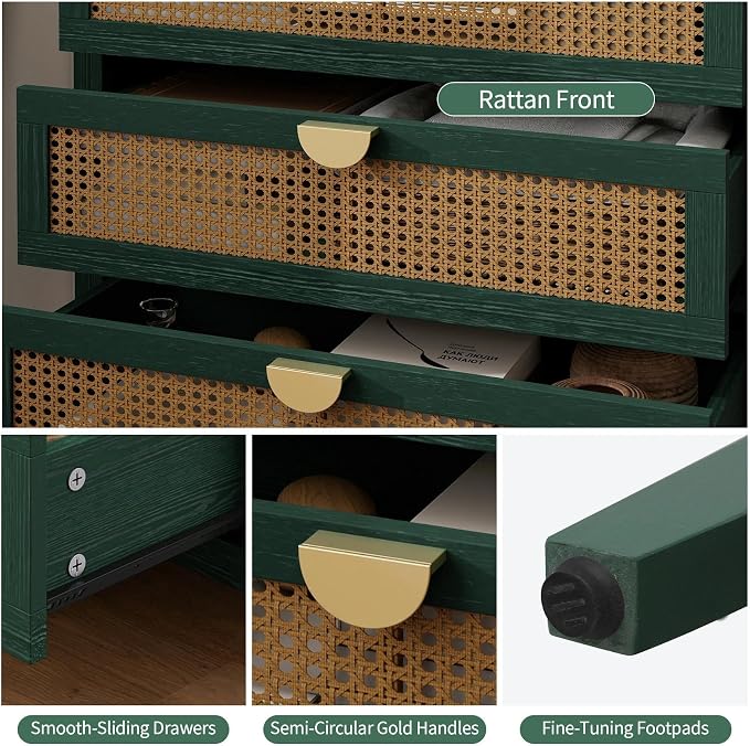 31.5" Retro Green Buffet Sideboard, Modern Coffee Bar Cabinet - Image 5