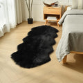 duduta Black Faux Sheepskin Runner Rugs 2x6 ft, Fluffy Fur Couch Covers | Shag by duduta