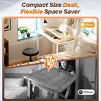 Huuger Folding Desk for Small Spaces, 31.5 Inch Foldable Computer Table - Image 3
