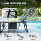 Outsunny Folding Chaise Lounge Chair Outdoor Tanning Chair - Image 4