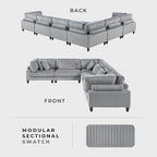 Lexicon 120 Inch Modular Sectional Sofa - Image 6