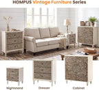 HOMPUS White Nightstands Set 2, Vintage Nightstands - Image 7